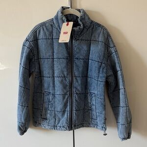 Levi's Blue Quilted Denim Jacket Small